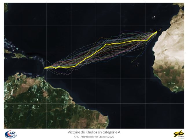 Trace de course sur l'Atlantique